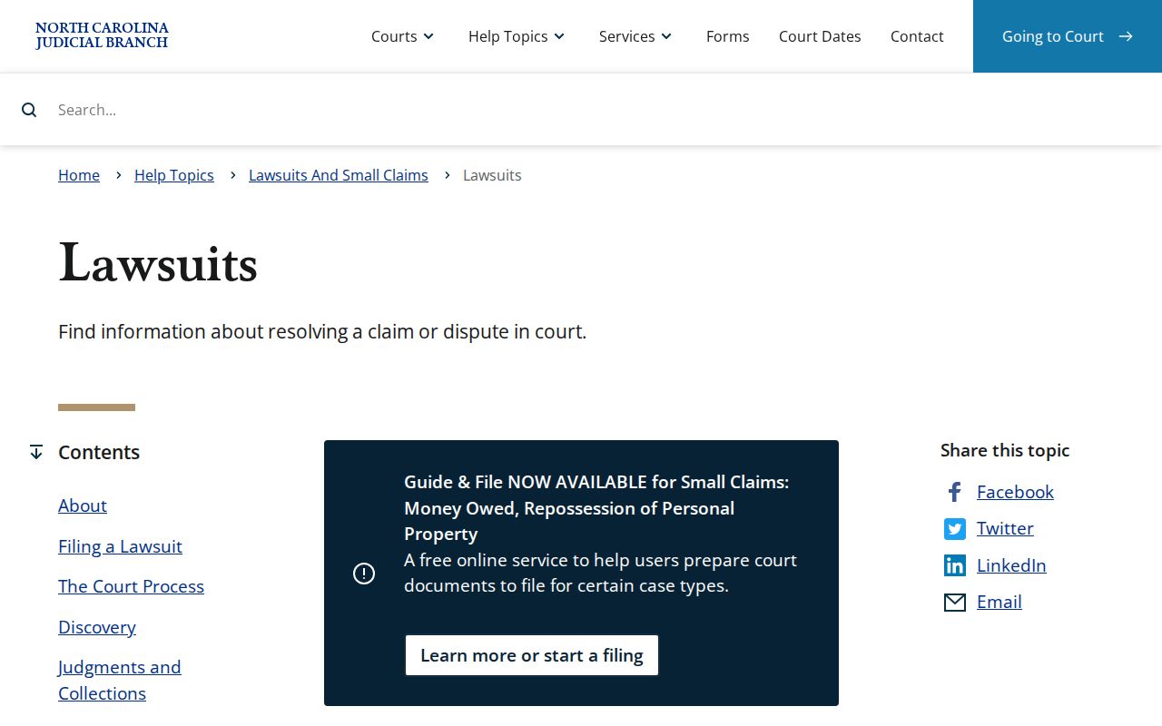 Edgecombe County civil court dockets local civil procedure guidance