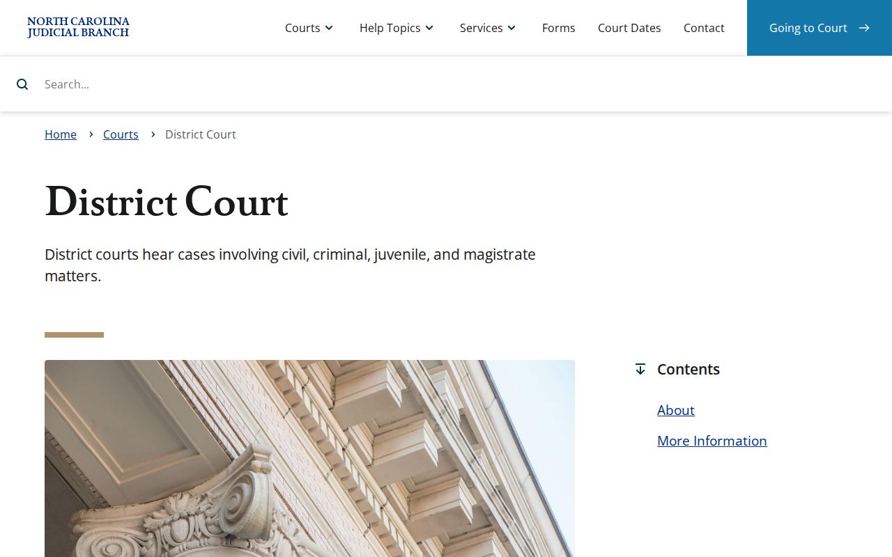 Edgecombe County civil court dockets District Court jurisdiction