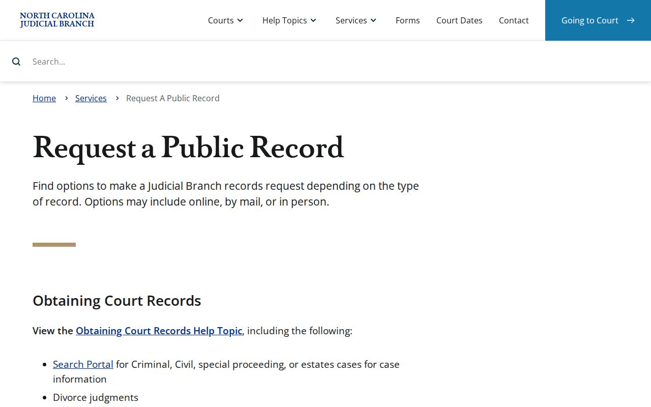 Edgecombe County court records public record request channels