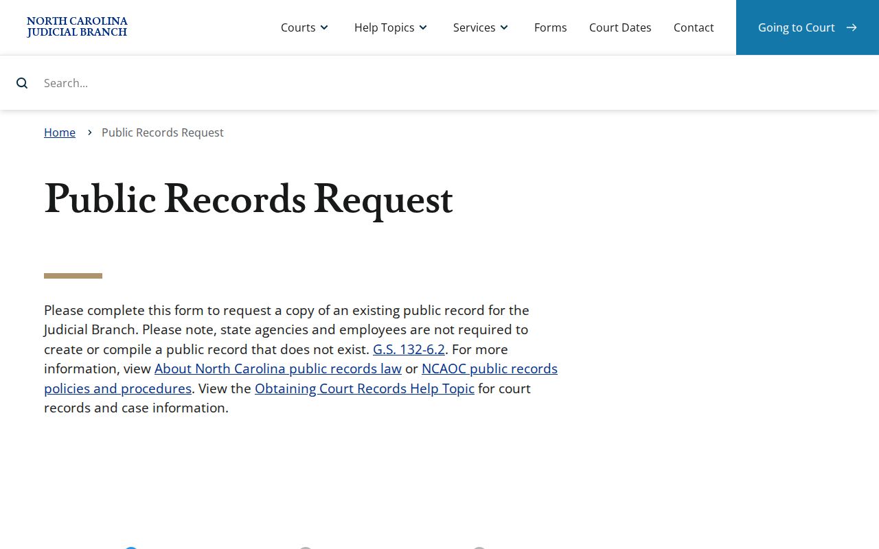 Edgecombe County court records Judicial Branch public record request form