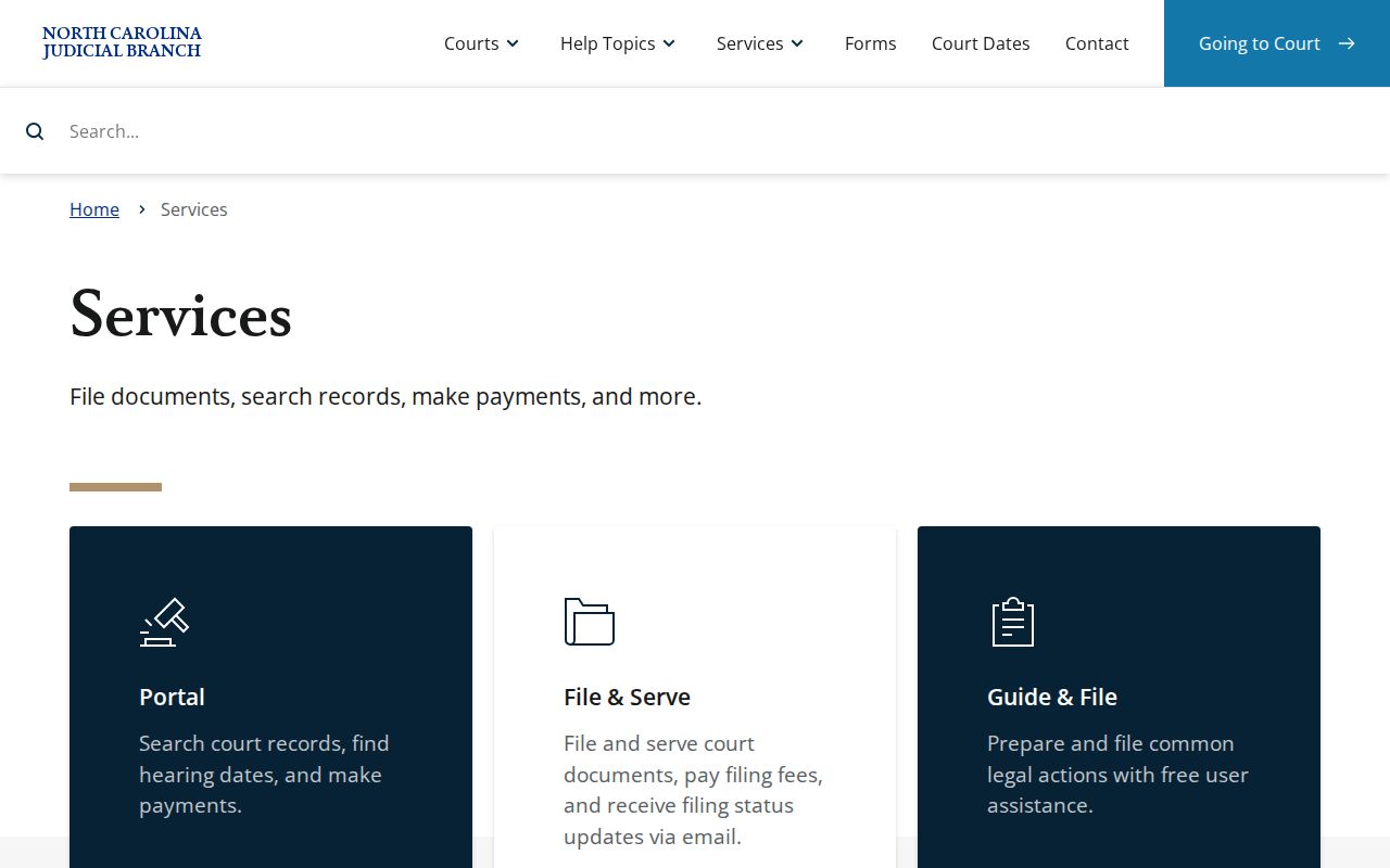 Edgecombe County court docket Portal service information
