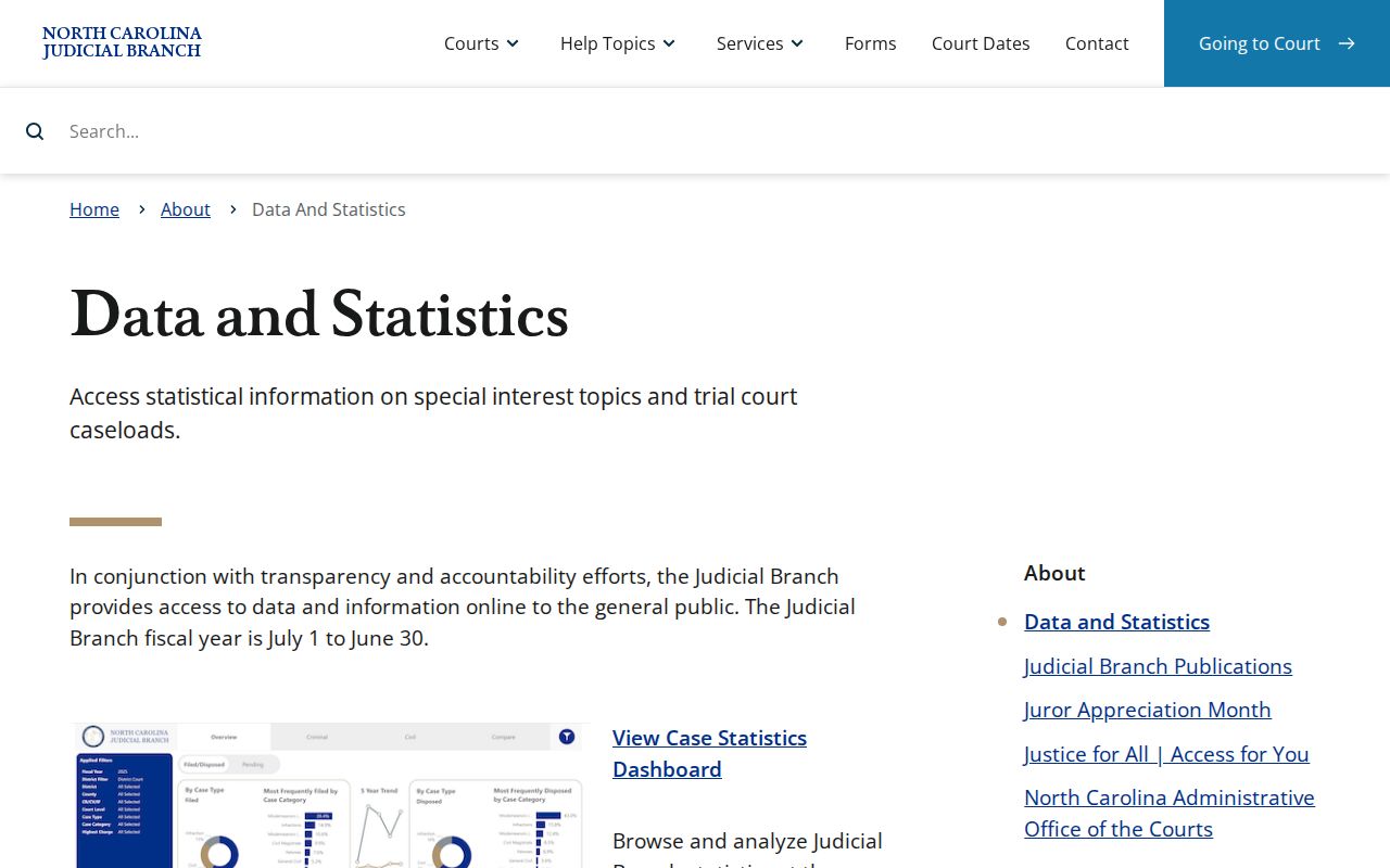 Edgecombe County court docket judicial statistics resource