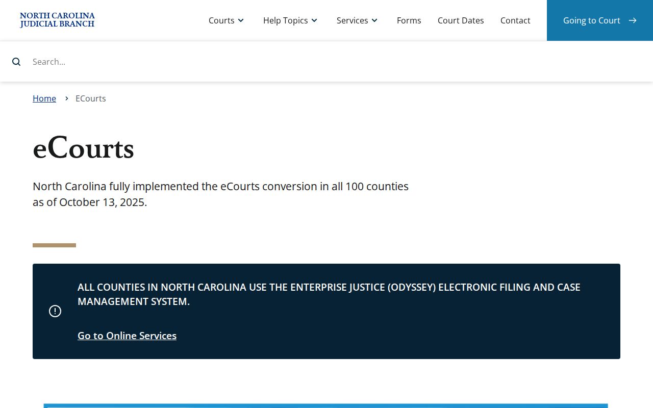 Edgecombe County court docket eCourts and Portal overview