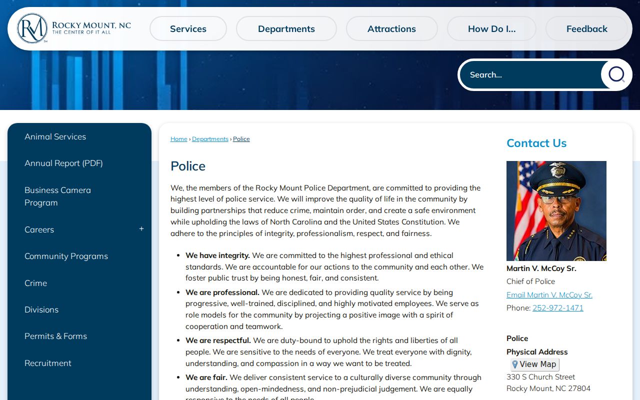 Rocky Mount court docket police-agency context