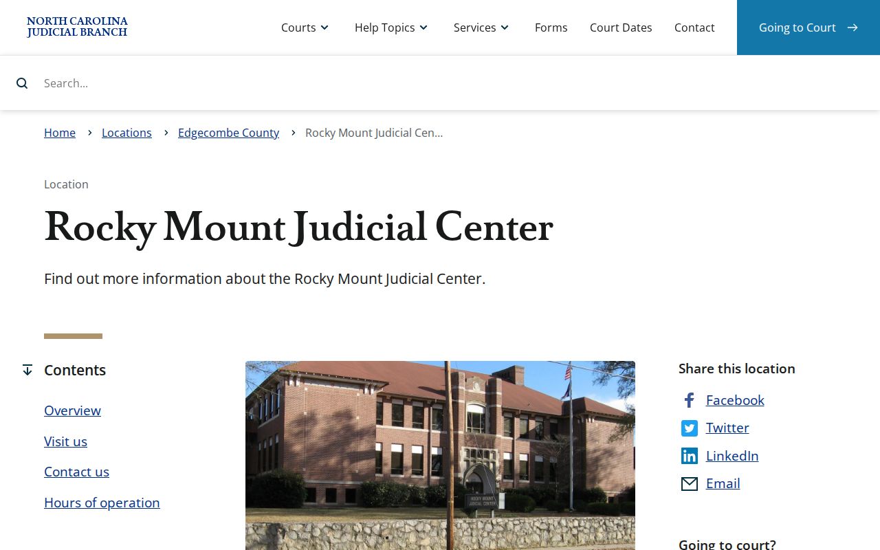 Rocky Mount court docket access at the Rocky Mount Judicial Center