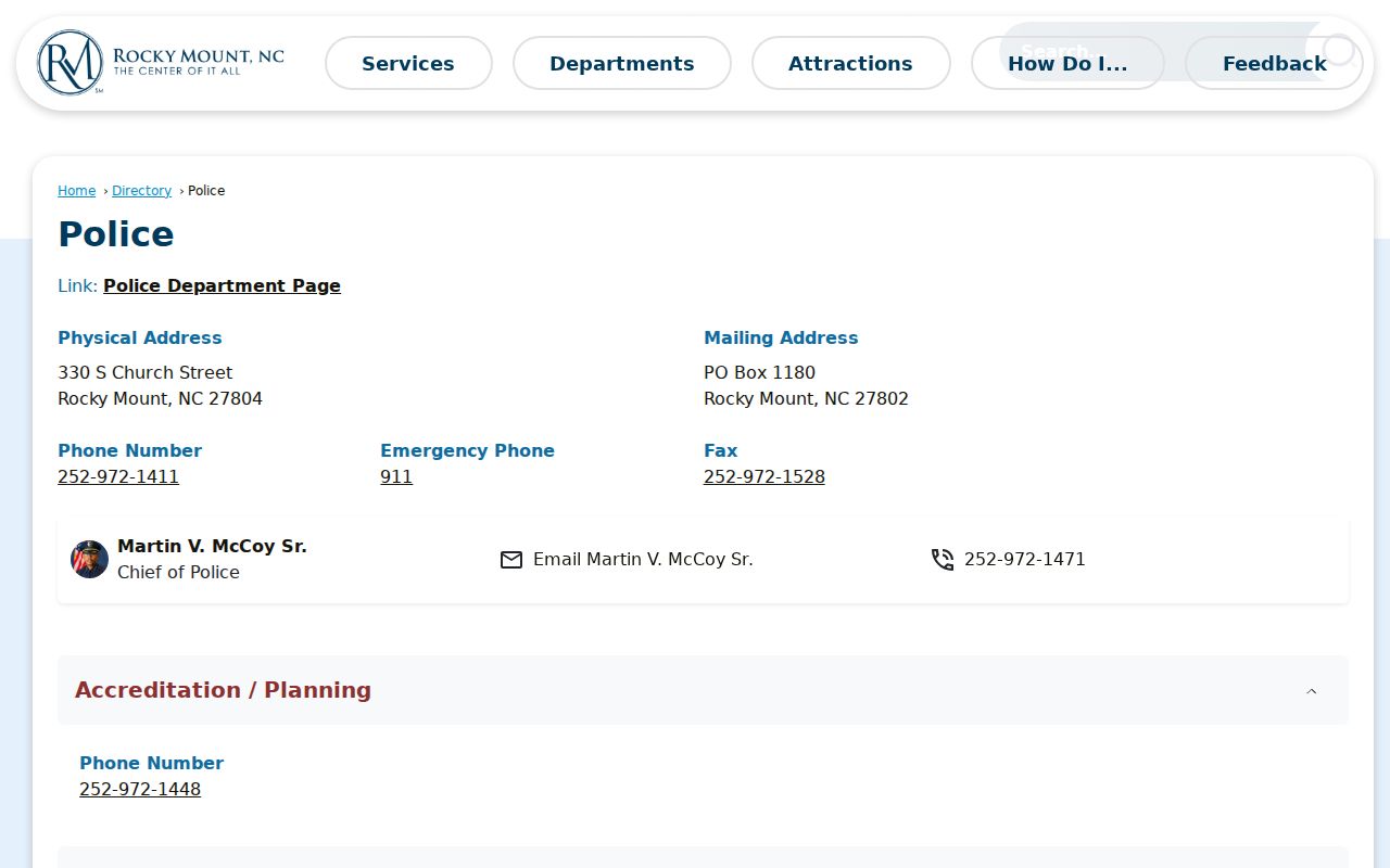 Rocky Mount court docket city department context