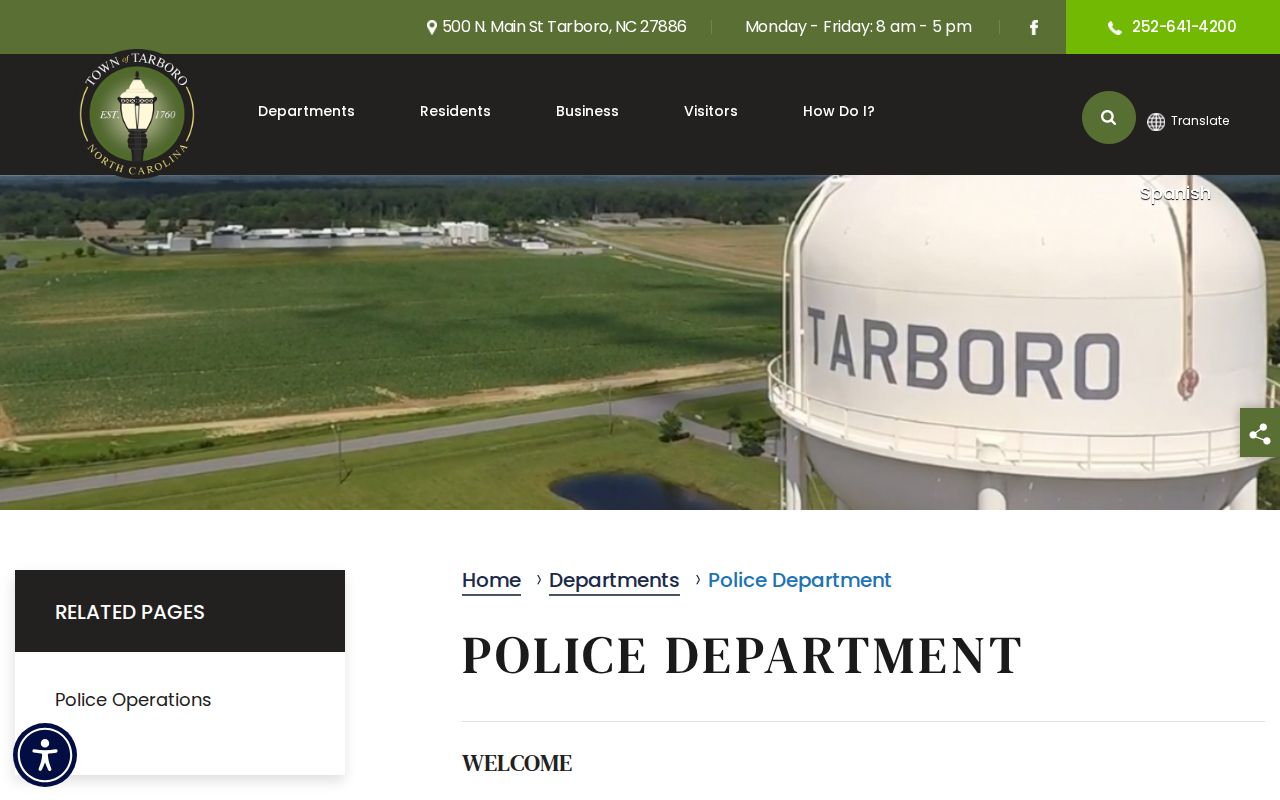 Tarboro court docket police agency context
